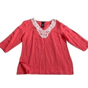 LINEN Coral  Tunic Shirt size M